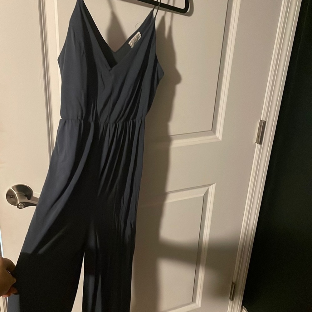 Dusty Blue/gray midi jumpsuit